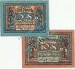 Notgeld DE 2 Scheine kpl. Freiberg , Notgeld Set mit 2 Scheinen in kfr. Tieste 1950.20.35-36 , Sachsen o.D -