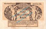 Großnotgeld Inflation 5 Mio. Mk. München , Notgeld 5 Million Mark Schein in gbr. Keller 3669.b , Bayern von 1923 -
