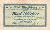 Inflation DE 1 Mio. Mk. Magdeburg , Notgeld 1 Million Mark Schein in gbr. Keller 3381.b , SA von 1923 -