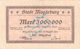 Inflation DE 3 Mio. Mk. Magdeburg , Notgeld 3 Millionen Mark Schein in gbr. Keller 3381.f , SA von 1923 -