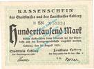 Inflation DE 100.000 Mk. Coblenz , Notgeld 100.000 Mark Schein in kfr. Keller 866.e , Rheinland von 1923 -