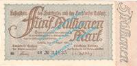 Inflation DE 5 Mio. Mk. Coblenz , Notgeld 5 Millionen Mark Schein in kfr. Keller 866.d , Rheinland 1923 -