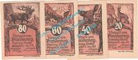 Notgeld AT 4 Scheine kpl. Brandenberg , Notgeld Set mit 4 Scheinen in kfr. K-K 99.I.a , Tirol o.D. -