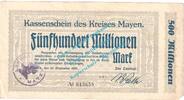 Inflation DE 500 Mio. Mk. Mayen , Notgeld 500 Millionen Mark Schein in gbr. Keller 3487.k , Rheinland 1923 -