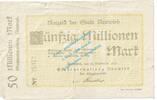 Inflation DE 50 Mio. Mk. Neuwied , Notgeld 50 Millionen Mark Schein in S-gbr. Keller 3902.L RHL von 1923 -