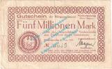 Inflation DE 5 Mio. Mk. Niedermendig , Notgeld 5 Millionen Mark Schein in gbr. Keller 3924.a , Rheinland -
