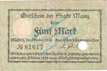 Großnotgeld DE 5 Mk. Mainz , Notgeld 5 Mark Schein in gbr. Geiger 341.01-02 Hessen 1918 Grossnotgeld -