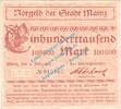Großnotgeld Inflation DE 100.000 Mk. Mainz , Notgeld 100.000 Mark Schein in gbr. Keller 3423.b , Hessen von 1923 -
