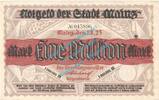 Großnotgeld Inflation DE 1 Mio. Mk. Mainz , Notgeld 1 Million Mark Schein in gbr. Keller 3423.g , Hessen von 1923 -