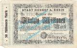 Großnotgeld Inflation DE 50 Mio. Mk. Honnef , Notgeld 50 Millionen Mark Schein in gbr. Keller 2443.n , Rheinland 1923 -