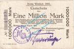 Inflation DE 1 Mio. Mk. Wittlich , Notgeld 1 Million Mark Schein in gbr. Keller 5682.c , Rheinland 1923 -