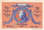 Notgeld DE 50 Pf. Nr.4 Keilhau , Notgeld 50 Pfennig Schein Nr.4 in kfr. M-G 683.2.a , Thüringen 1921 -