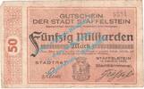 Inflation DE 50 Mia. Mk. Staffelstein , Notgeld 50 Milliarden Mark Schein in gbr. Keller 4857.c , Bayern -