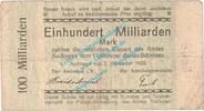 Inflation DE 100 Mia. Mk. Sodingen , Notgeld 100 Milliarden Mark Schein in gbr. Topp 814.21 , NRW von 1923 -