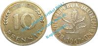 10 Pf. 1967 G Kursmünze DE Kursmünze BRD , 10 Pfennig Stück -vz-ss- von 1967 G , J.383 , -0544- vz - ss , bitte bewerten Sie anhand der Bilder