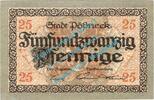 Notgeld DE 25 Pf. Pössneck , Notgeld 25 Pfennig -Wz.- in kfr. Tieste 5695.05.16 , Thüringen o.D. -