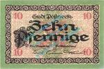 Notgeld DE 10 Pf. Pössneck , Notgeld 10 Pfennig -Wz.- in kfr. Tieste 5695.05.15 , Thüringen o.D. -