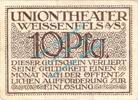 Notgeld DE 10 Pf. Weissenfels Uniontheater , Notgeld 10 Pfennig Schein in kfr. Tieste 7790.30.01 -