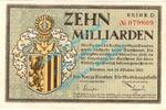 Inflation DE 10 Mia. Mk. Dresden , Notgeld 10 Milliarden Mark Schein in kfr. Bühn 1130.21 , Sachsen 1923 -