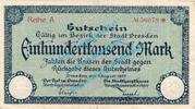 Inflation DE 100.000 Mk. Dresden , Notgeld 100.000 Mark Schein in gbr. Bühn 1130.11 , Sachsen 1923 -