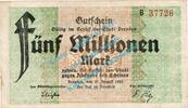 Inflation DE 5 Mio. Mk. Dresden , Notgeld 5 Millionen Mark Schein in gbr. Bühn 1130.15 , Sachsen 1923 -