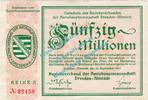 Inflation DE 50 Mio. Mk. Dresden , Notgeld 50 Millionen Mark Schein in gbr. Bühn 1240.11 , Sachsen 1923 -