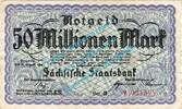 Inflation DE 50 Mio. Mk. Dresden , Notgeld 50 Millionen Mark Schein in gbr. Keller 1109.b , Sachsen 1923 -