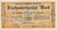 Inflation DE 500.000 Mk. Dresden , Notgeld 500.000 Mark Schein in gbr. Keller 1109.a , Sachsen 1923 -