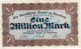 Länderbank Sachsen 1 Mio. Mk. Banknote , 1 Million Mark Schein in gbr. SAX-19, Ros.757, S.962, Länderbank 1923 -