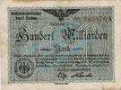 Inflation DE 100 Mia. Mk. Breslau , Notgeld 100 Milliarden Mark Schein in gbr. Keller 603.f Schlesien 1923 -