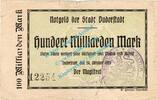 Inflation DE 100 Mia. Mk. Duderstadt , Notgeld 100 Milliarden Mark Schein in gbr. Keller 1127.a , PrS-NDS -