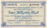 Inflation DE 2 Mio. Mk. Stollberg , Notgeld 2 Millionen Mark Schein in gbr. Bühn 6840.33 , Sachsen 1923 -