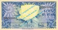 Indonesien - Indonesia 5 Rupiah Banknote Indonesien - Indonesia , 5 Rupiah Schein -Blume- von 1959 in unc - kfr -