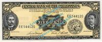 Philippinen 5 Pesos Banknote Philippinen - Philippines , 5 Pesos Schein ND 1949 in unc - kfr -