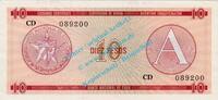 Kuba - Cuba 10 Pesos Banknote Kuba - Cuba , 10 Pesos Schein -Exchange Certifiate- ND 1985 in unc - kf -