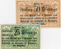 Kleingeld 1914-1922 2 Scheine kpl. Stargard , Notgeld Set mit 2 Scheinen in kfr. Tieste 7080.10.05-06 Pommern 1917 -
