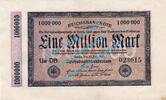 1 Mio. Mk. -Kölner- 1923 Weimarer Republik - Inflation Banknote , 1 Million Mark Schein in L-gbr. DEU-105, Ros.93, P.93, Inflation 1923 leicht zi...