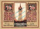 Notgeld DE 25 Pf. Straubingen , Notgeld 25 Pfennig -Wellenb.- in kfr-unc 7180.05.11 , Bayern 1918 -