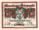 Notgeld DE 10 Pf. Straubingen , Notgeld 10 Pfennig -Wellenb.- in kfr-unc 7180.05.10 , Bayern 1918 -