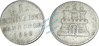 Hamburg bis 1871 1 Schilling Kleinmünze Hamburg , Ein Schilling -Burg- von 1855 , J.51.b -- 0583 -