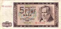 DDR Notenbank 5 Mk. --Y..Z-- Banknote , 5 Mark Schein --Y..Z-- in gbr. DDR-16.b, Ros.354, P.22, DDR 1964 -