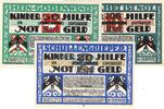 Serienscheine DE 3 Scheine kpl. Hamburg , Notgeld Überdruck-Set A mit 3 Scheinen in unc-kfr M-G 526.2 Hamburg -