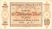 Inflation DE 10 Mia. Mk. Meissen , Banknote 10 Milliarden Mark Schein in gbr. Keller 3512 Westfalen 1923 -