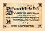 Inflation 1923 DE 20 Mia. Mk. Barmen , Banknote 500 Millionen Mark Schein in L-gbr Keller 235.g Rheinland 1923 -