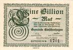 Inflation DE 1 Billion Mk. Elmschenhagen , Banknote 1 Billion Mark Schein in unc-kfr. Keller 1327.d , SH -