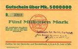 Inflation DE 5 Mio. Mk. Leer , Banknote über 5 Million Mark Scheine in unc-kfr Keller 2982.c , NDS -