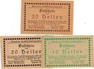 Notgeld AT 3 Scheine kpl. Neustift-Innermanzing , Notgeld Set mit 3 Scheinen in kfr. K-K 668 , Nieder Öste -