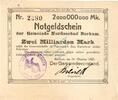 Inflation 1923 DE 2 Mia. Mk. Borkum , Banknote 2 Milliarden Mark , L-gbr. Keller 535... Niedersachsen 1923 -