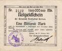 Inflation 1923 DE 1 Mia. Mk. Borkum , Banknote 1 Milliarde Mark -B- gbr. Keller 535... Niedersachsen 1923 -