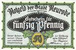 Serienscheine DE 50 Pf. Nr.1 Neurode , Notgeld 50 Pfennig Schein Nr.1 unc-kfr. M-G 958.1 , Schlesien 1921 -